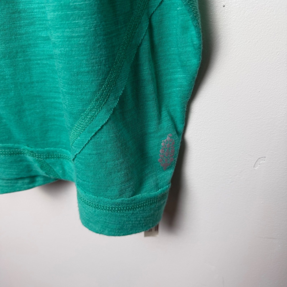 Free People With Tag Colorblock Long Sleeve Top Green Blue Knit Crew Neck Sz L - Picture 9 of 9
